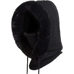Winter Balaclava Hats Women Warm Thick Fluff Beanie Adult Neck  Face Cover Cap